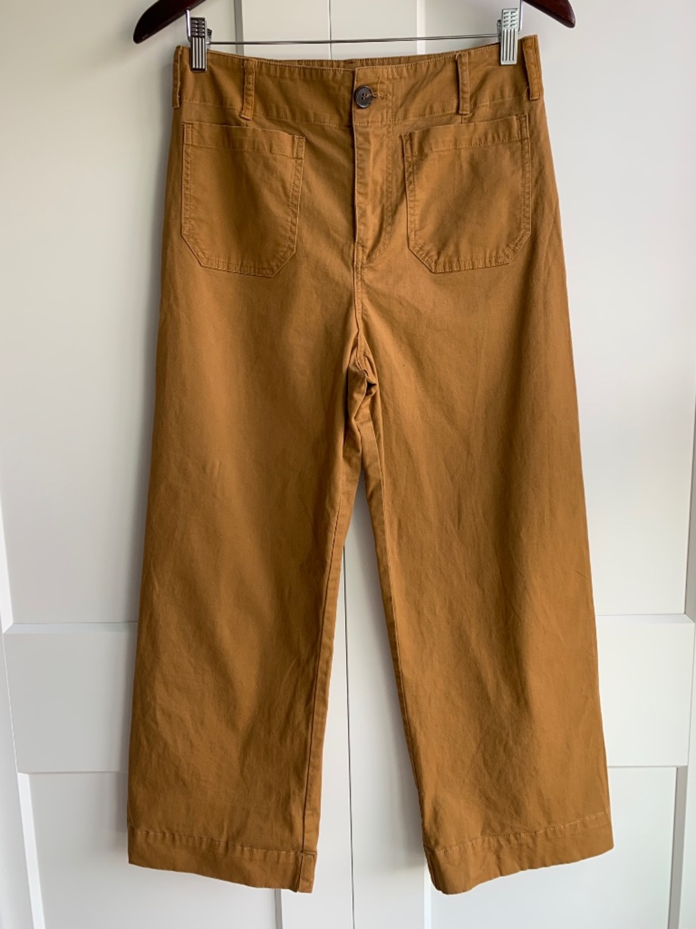Rhythm High Rise Wide Leg Cropped Ankle  Caramel Women's Pant Trouser Size 6